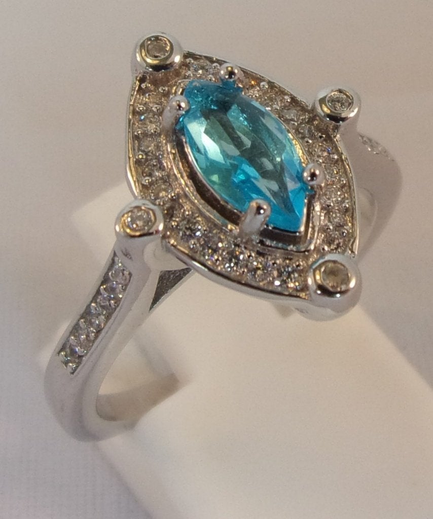 Massief zilveren damesring met Topaas - nieuw, Sieraden, Tassen en Uiterlijk, Ringen, Nieuw, 17 tot 18, Met edelsteen, Dame
