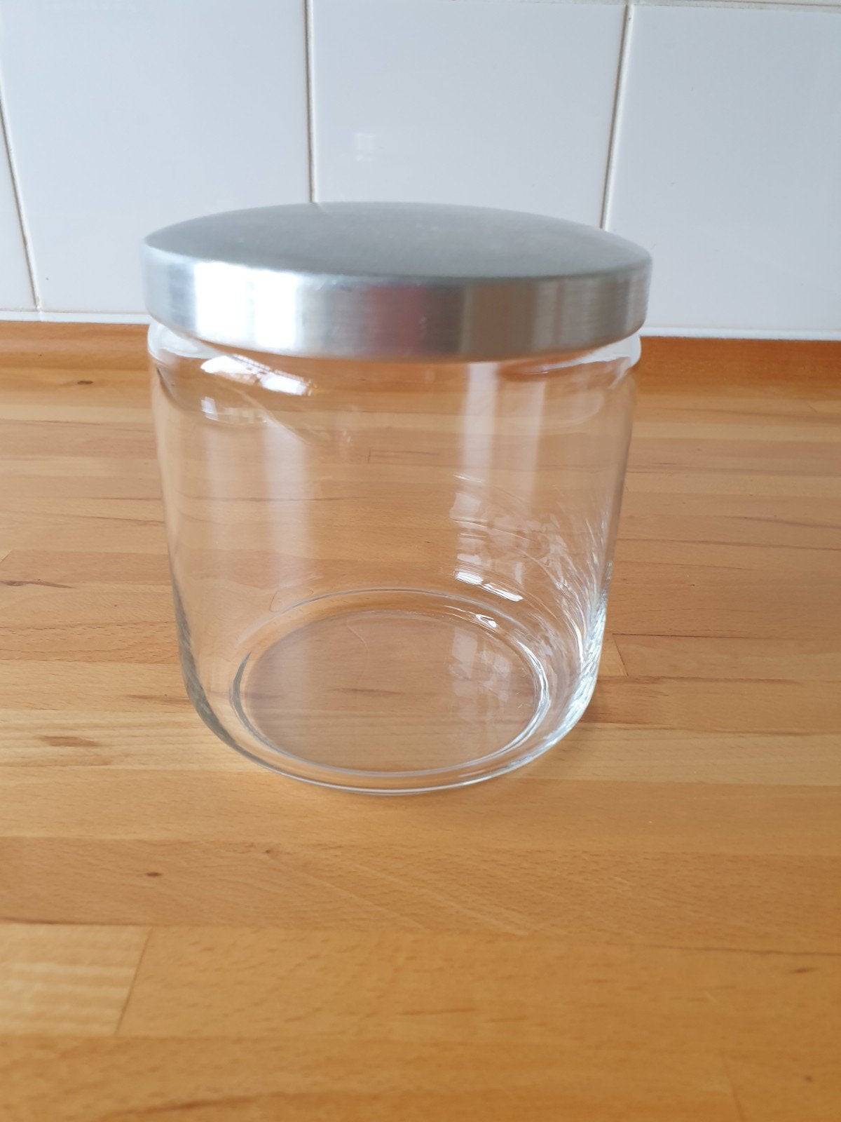 Glazen voorraad pot, Ophalen, Gebruikt