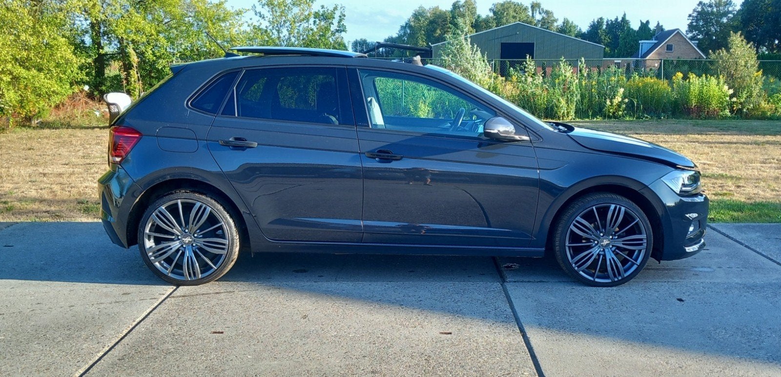 Vw Polo  Panoramadak  Led  2020, Auto diversen, Schadeauto's, Ophalen, Volkswagen, Handgeschakeld, Zilver of Grijs