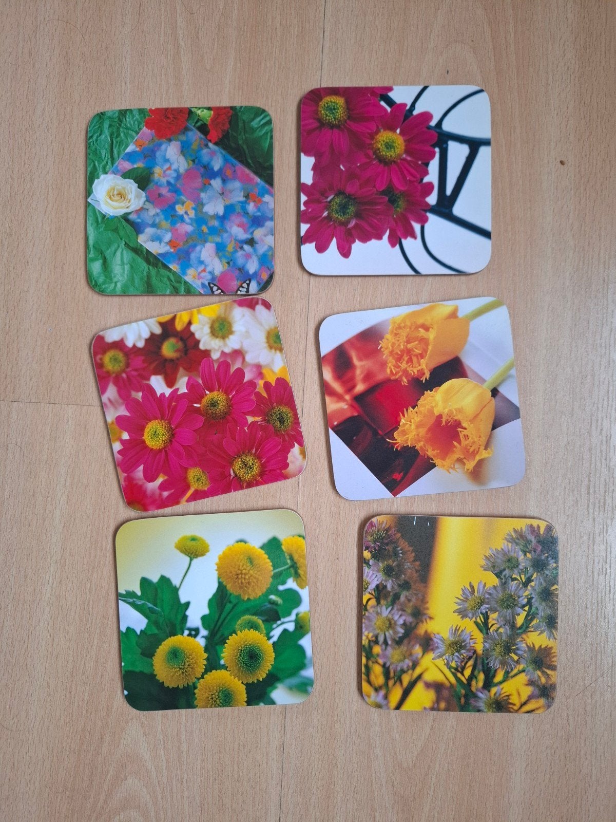 setje van 6 onderzetters (bloemen), Ophalen of Verzenden, Nieuw
