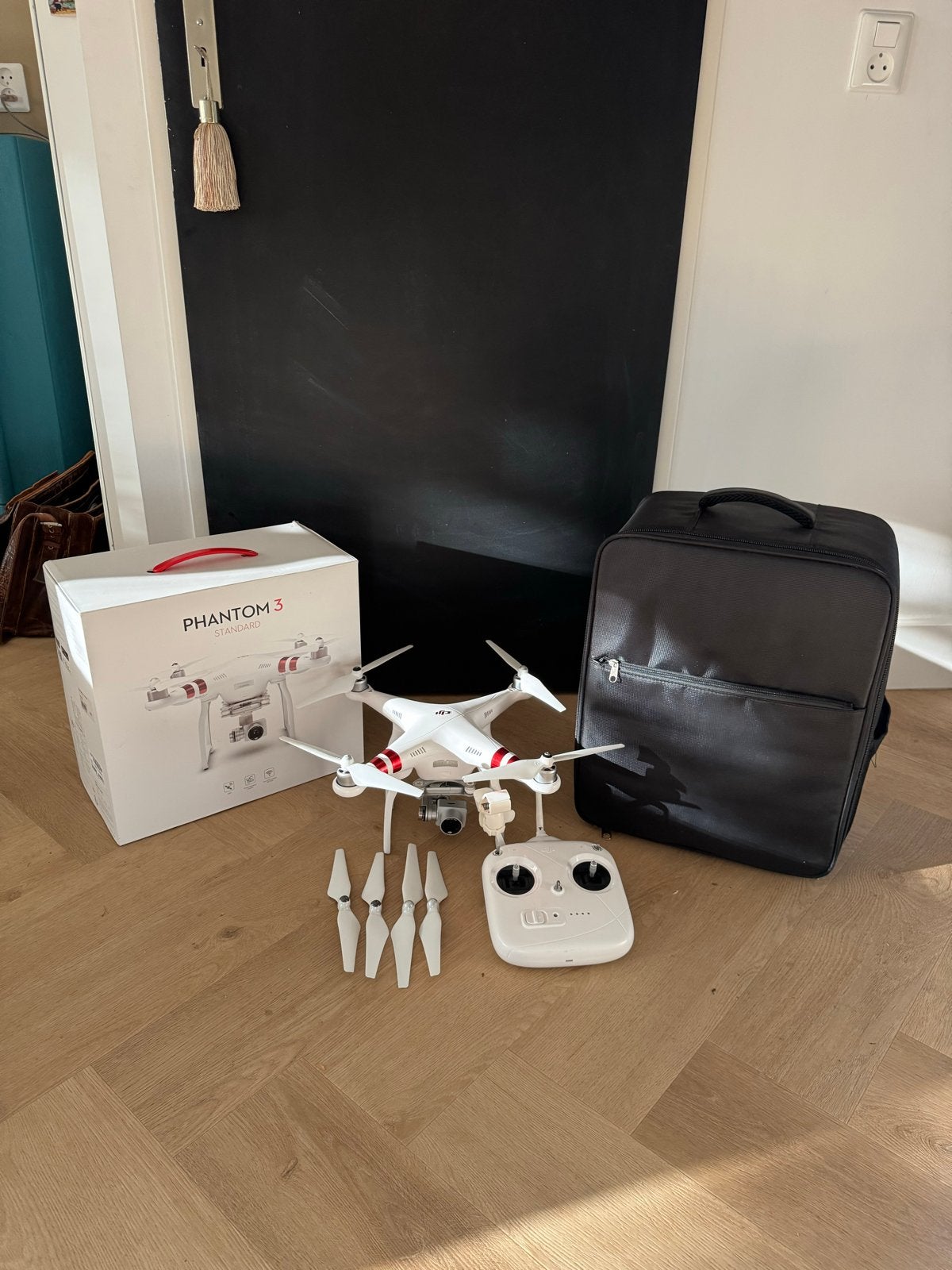 DJI Phantom 3 Standard met tas en extra propellers, Ophalen, Gebruikt, Cameradrone, Extra accu('s)