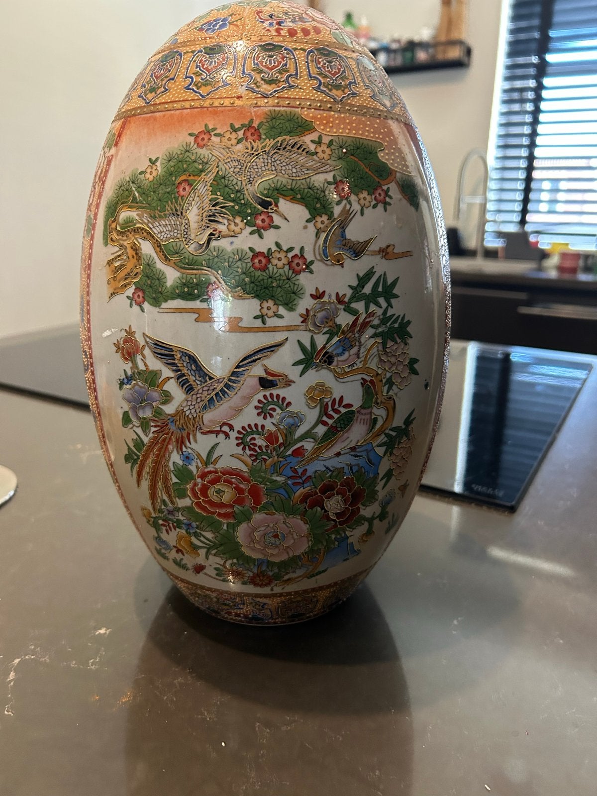 Groot Japans Satsuma-stijl porseleinen ei (30 cm), Ophalen of Verzenden