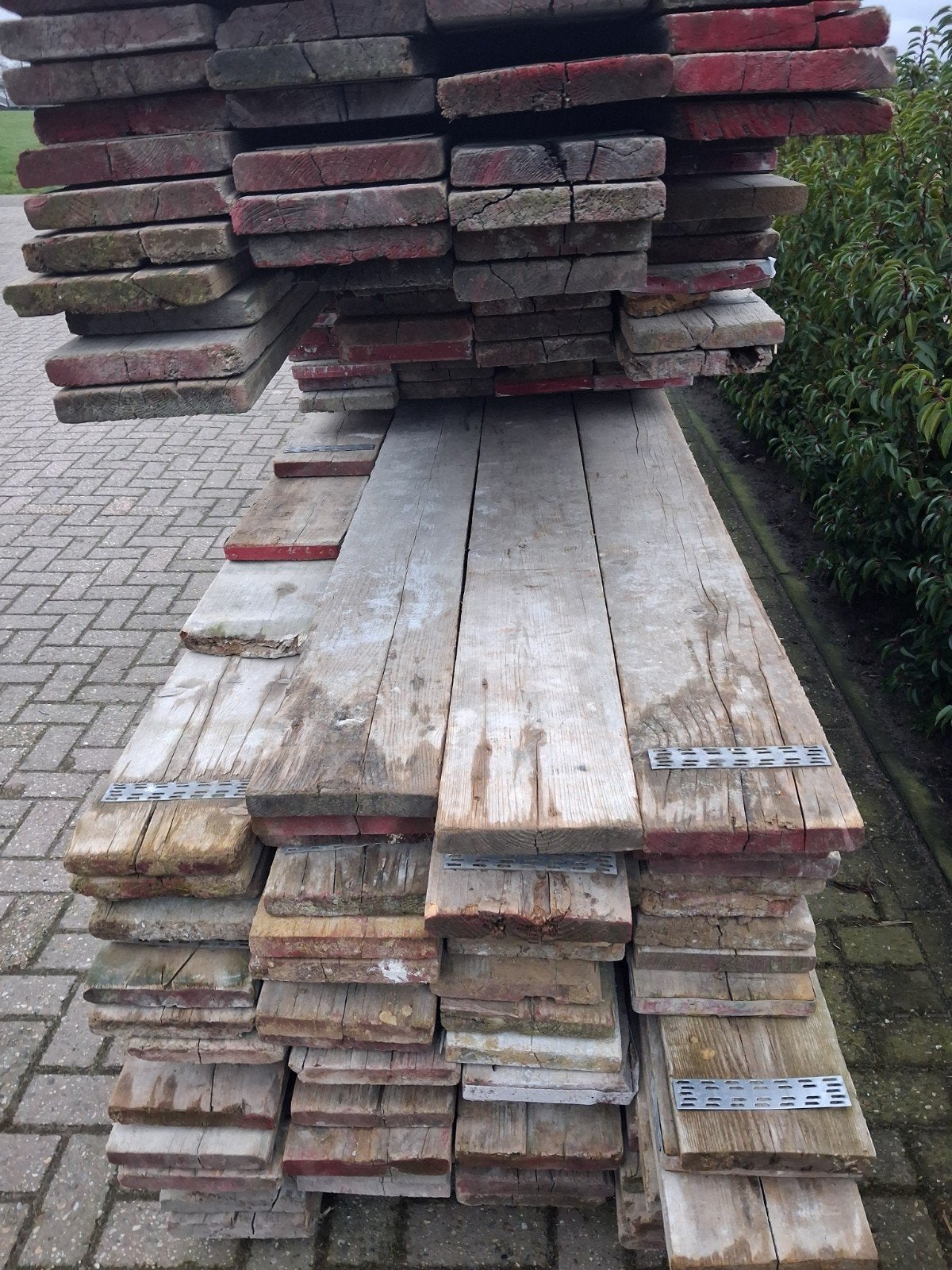 steigerplanken, Ophalen, Hout