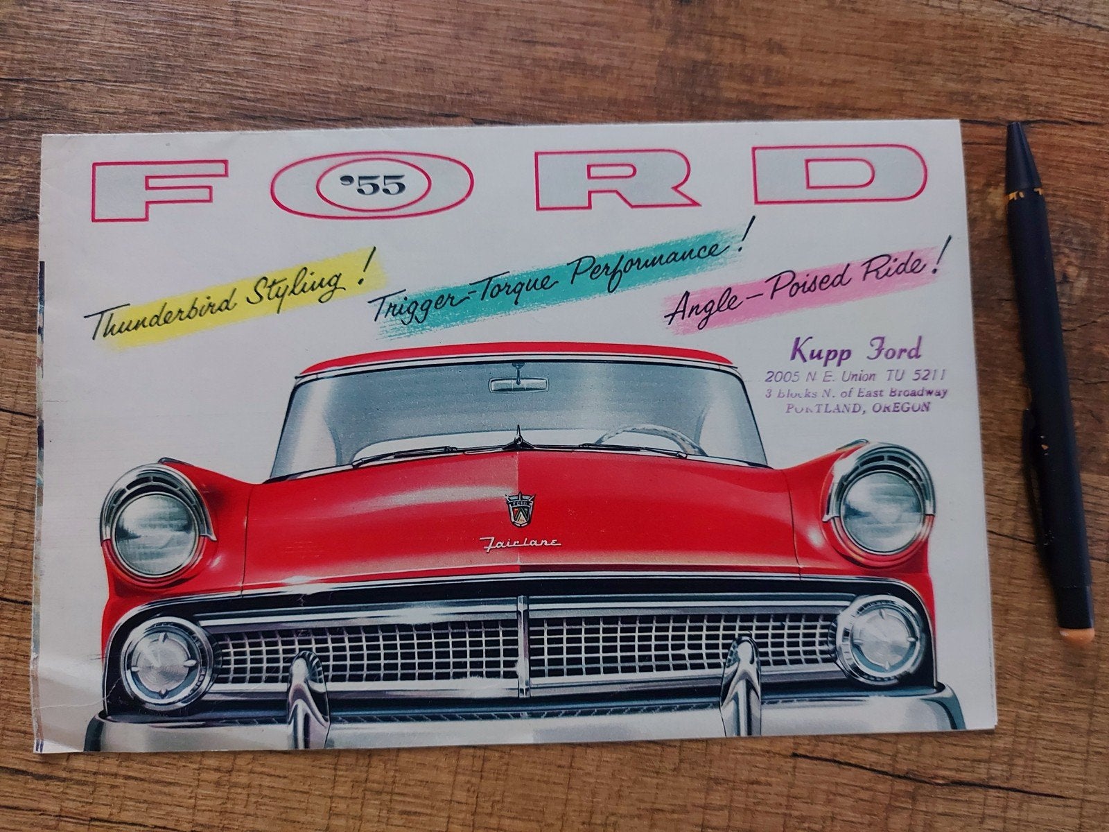 1955 Ford usa folder Compact formaat, Ophalen of Verzenden, Zo goed als nieuw, Ford