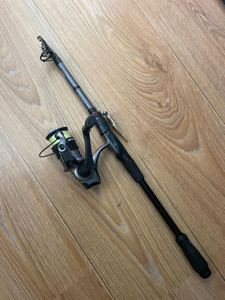 Abu Garcia Max X Telescopische Spinning Combo, Ophalen of Verzenden, Zo goed als nieuw, Complete hengel
