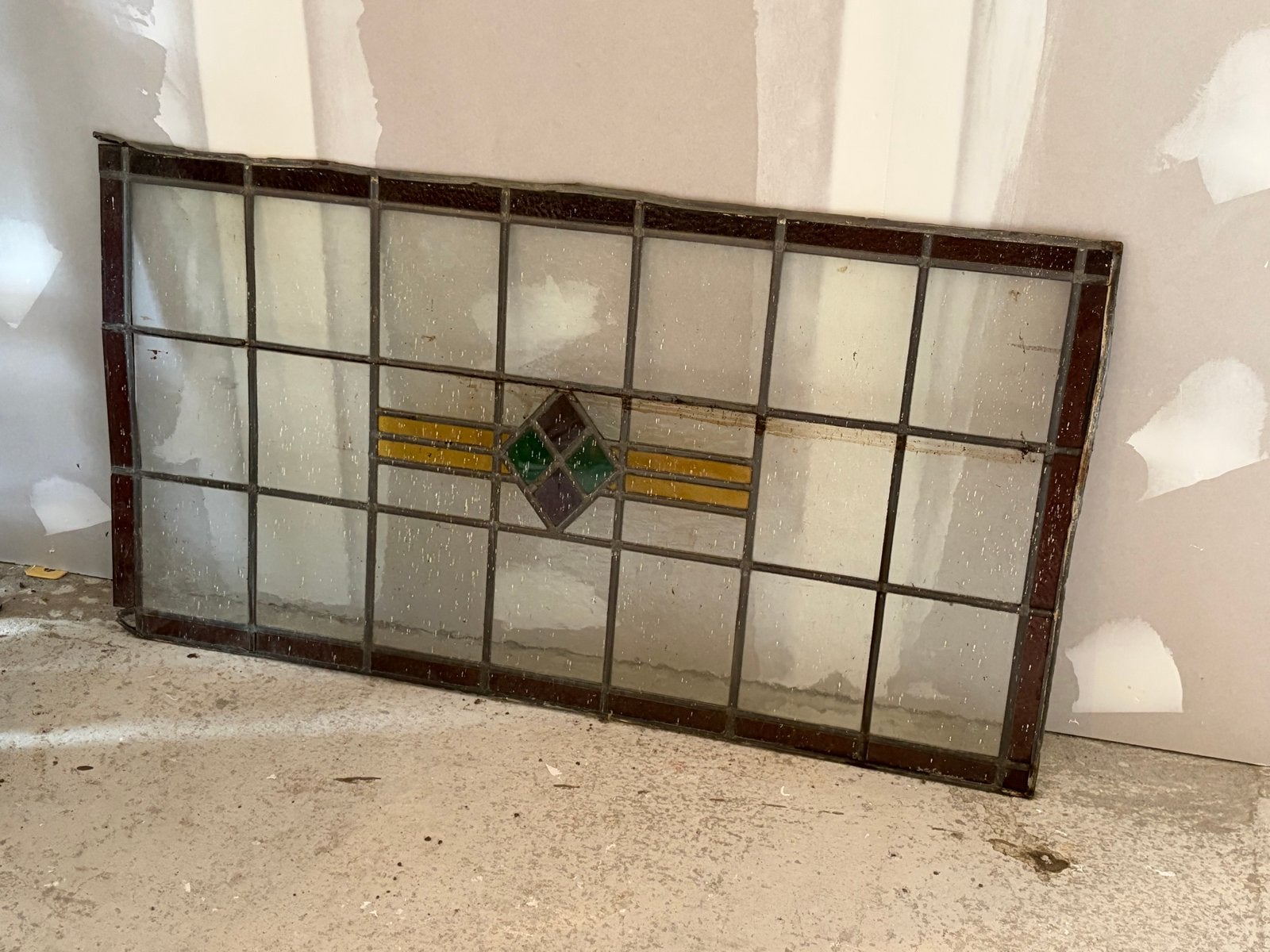 Antiek Glas in Lood Raam - Decoratief Paneel, Doe-het-zelf en Verbouw, Glas en Ramen, Ophalen, Gebruikt, Minder dan 80 cm, Overige typen