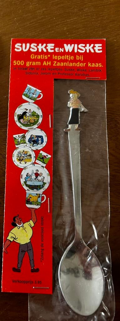 12 lepeltjes met suske, wiske en familie, Ophalen of Verzenden, Zo goed als nieuw, Rvs of Chroom