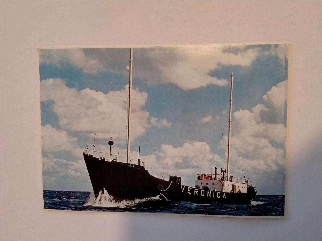 Radio Veronica piraten schip sticker vintage omroep logo, Verzenden, Gebruikt, Overige typen