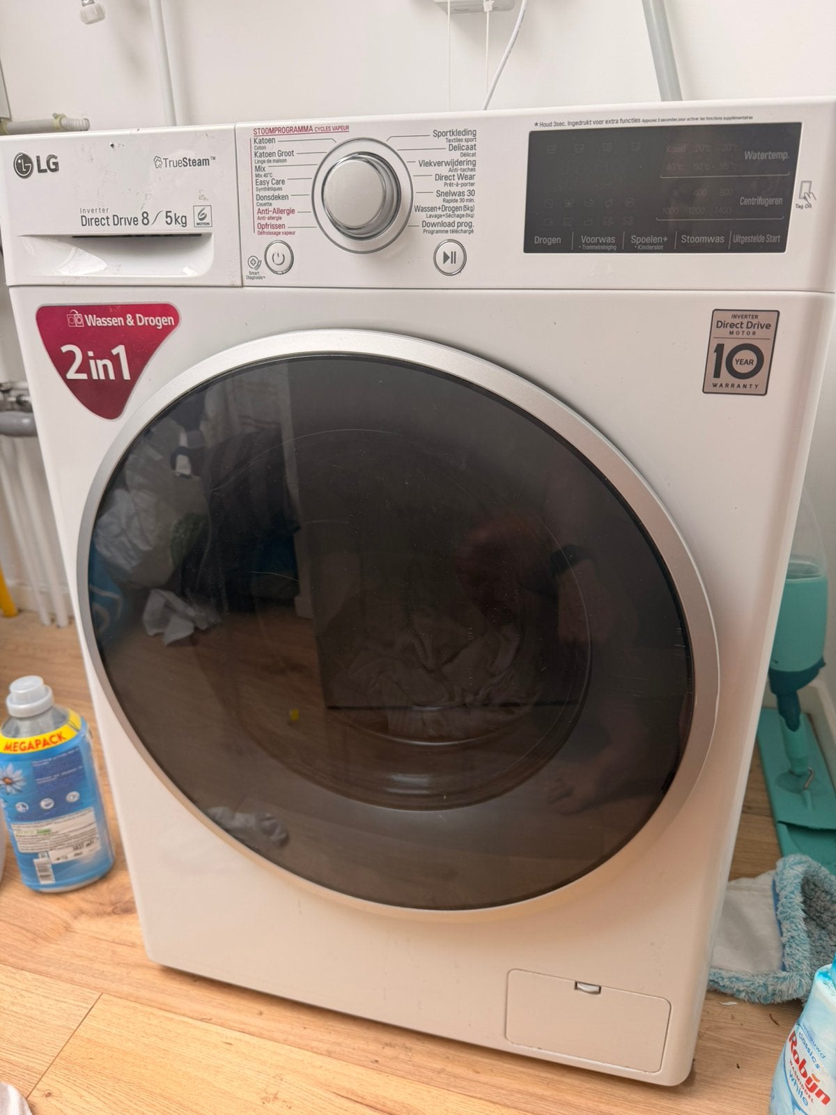 LG wasmachine en droger, Witgoed en Apparatuur, 6 tot 8 kg, Ophalen, Gebruikt, 85 tot 90 cm