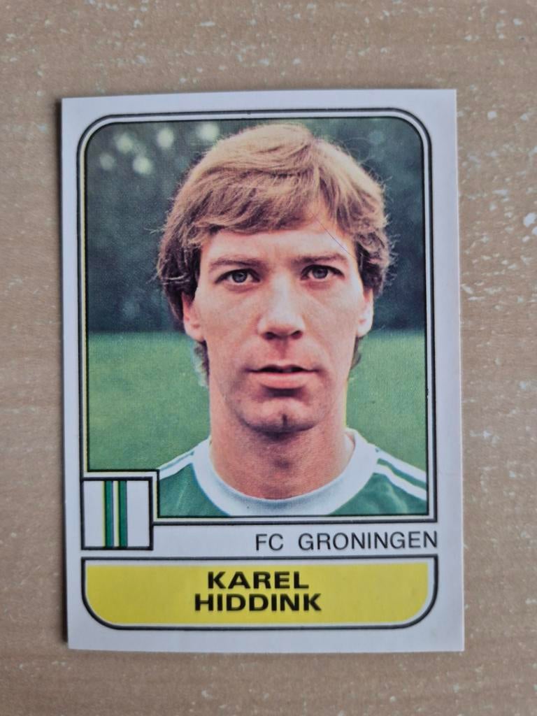 Panini Voetbal 82 Karel Hiddink FC Groningen, Ophalen of Verzenden, Zo goed als nieuw, Overige binnenlandse clubs, Poster, Plaatje of Sticker