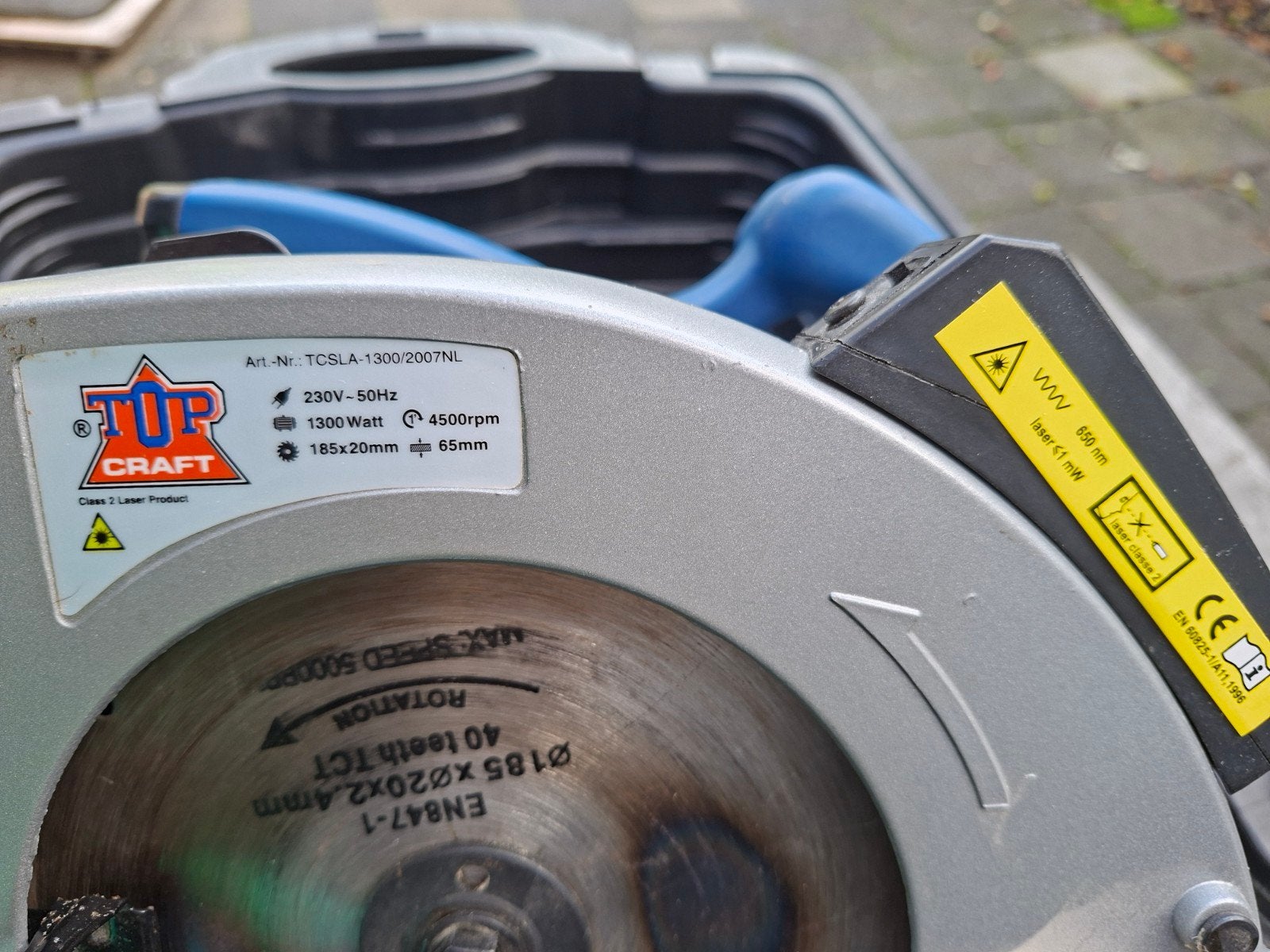 Cirkel zaag, Ophalen, Gebruikt, 1200 watt of meer, 70 mm of meer