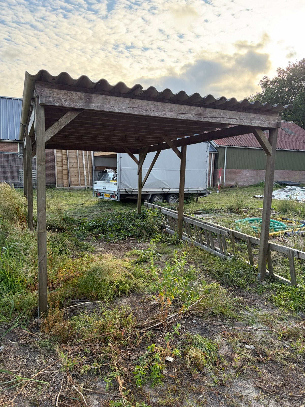 Houten overkapping 5x3m, Ophalen, Gebruikt, Overige typen