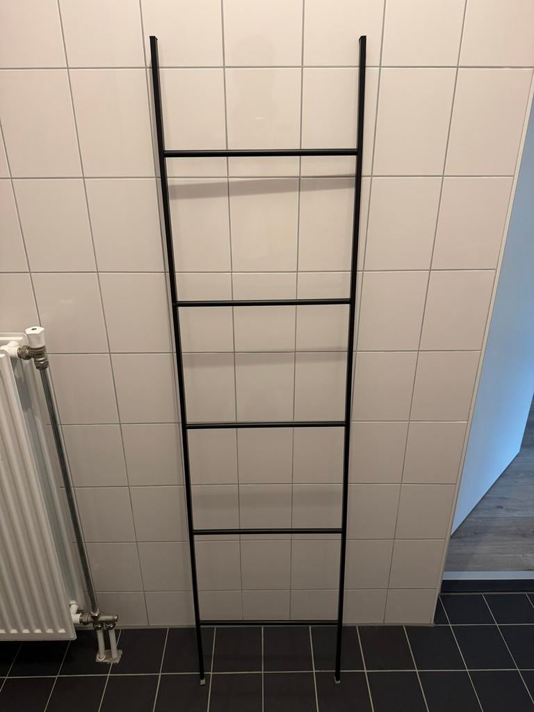 Zwart handdoekenrek - Ladder design, Ophalen, Zo goed als nieuw