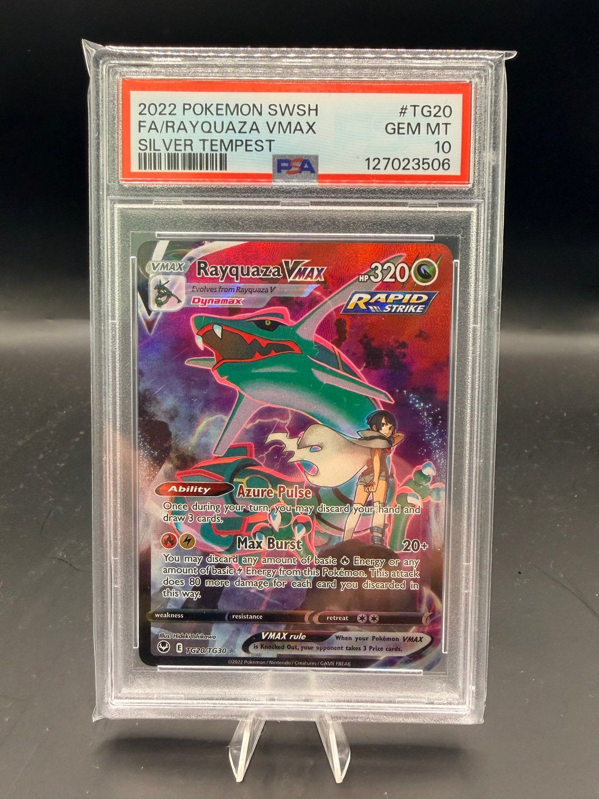 Rayquaza VMAX TG20 PSA 10 - Silver Tempest Pokémon Kaart, Verzenden, Nieuw, Losse kaart