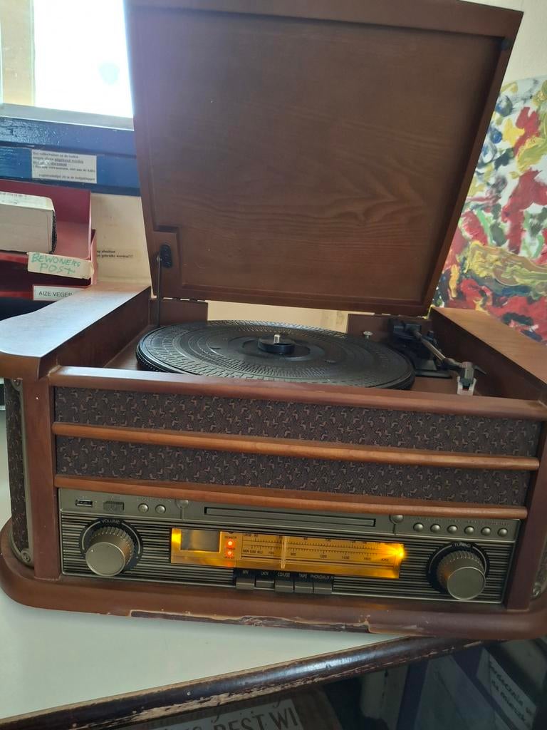 Platenspeler met radio en CD- cassettespeler, Audio, Tv en Foto, Platenspelers, Ophalen, Overige merken