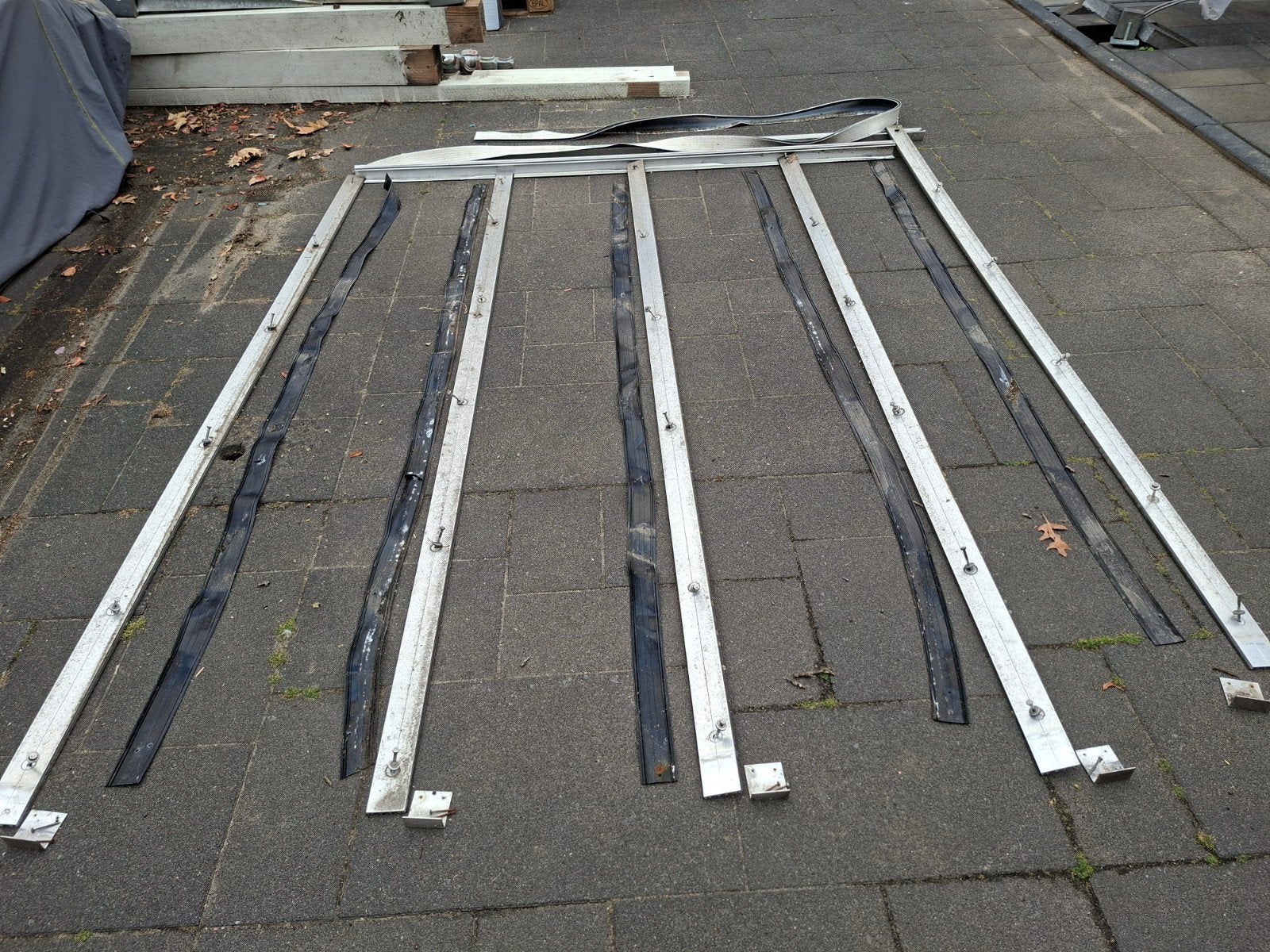 Gratis afhalen 4x gebruikte polycarbonaat platen, Doe-het-zelf en Verbouw, Metalen, Ophalen, Gebruikt