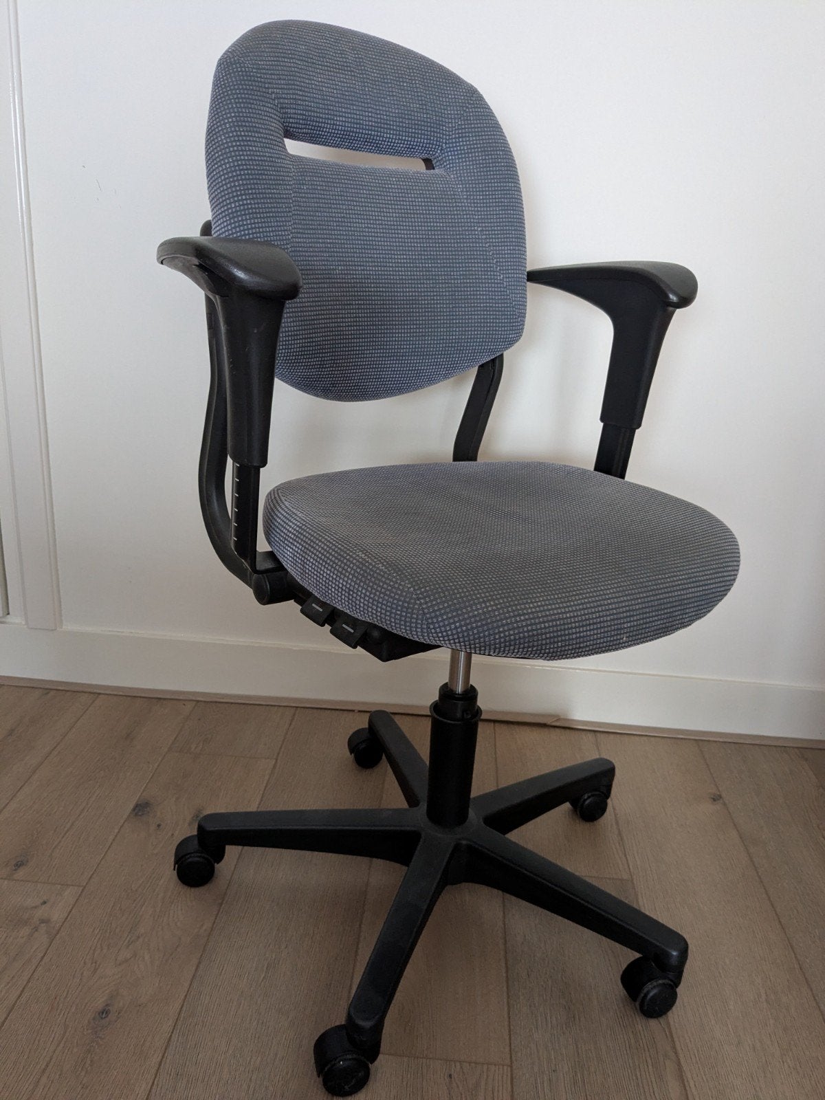 Burostoel Arend - Grijs/Blauw, Ergonomisch en Verstelbaar, Gebruikt, Ophalen of Verzenden, Grijs, Bureaustoel