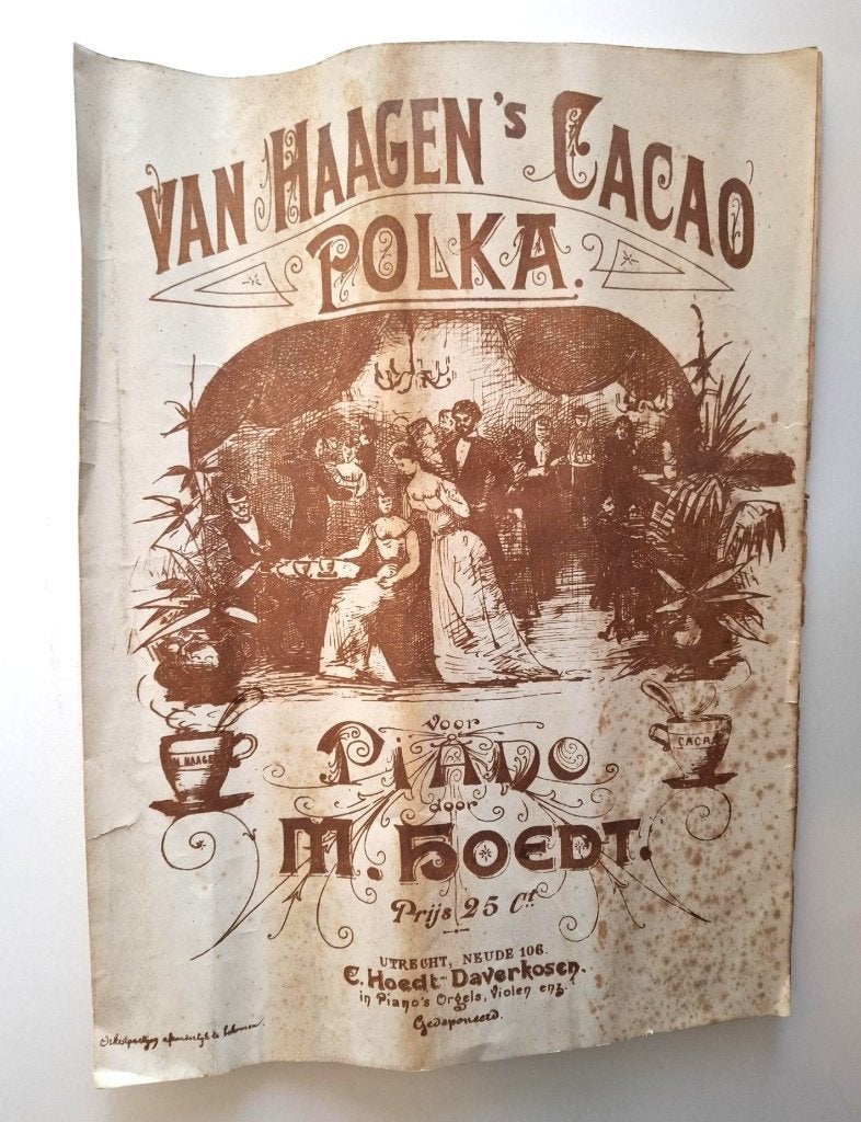 van Haagen's cacao Polka bladmuziek voor piano, rond 1880?, Gebruikt, Overige genres, Overige soorten, Ophalen of Verzenden