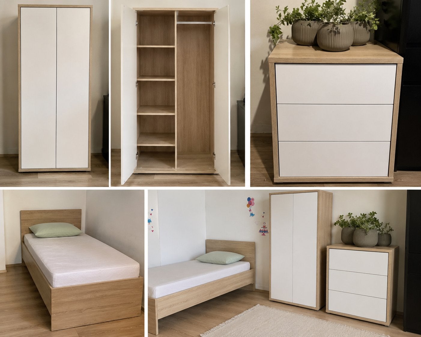 Kinderkamer serie totaalbed: bed, kledingkast en ladekast, Ophalen, Minder dan 50 cm, Gebruikt, 3 of 4 laden
