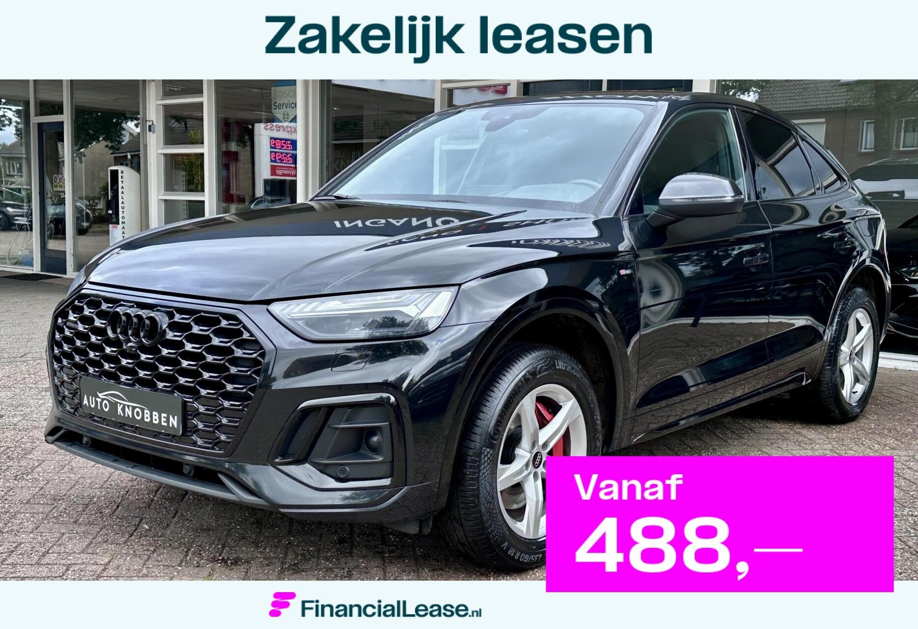 Audi Q5 Sportback 55 TFSI e S-Line Led, Leer, Camera, Massag, Automaat, Gebruikt, 4 cilinders, Zwart