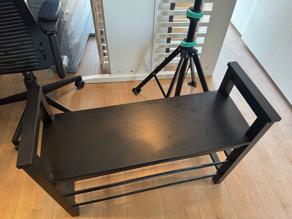 IKEA HEMNES bank met schoenenrek zwartbruin, Ophalen, Gebruikt