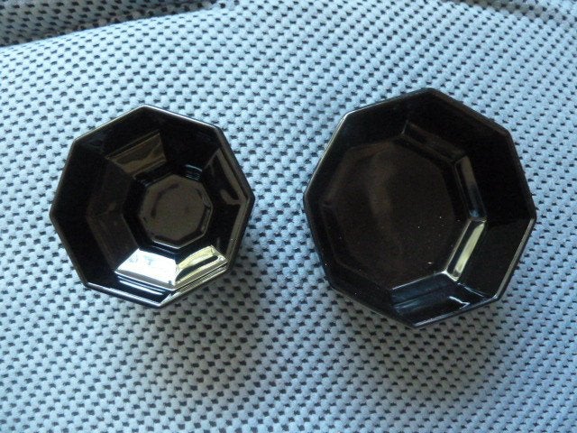 Zwarte Schaaltjes - Luminarc - 8 kantig - 2 formaten, Overige materialen, Overige merken, Ophalen of Verzenden, Overige stijlen