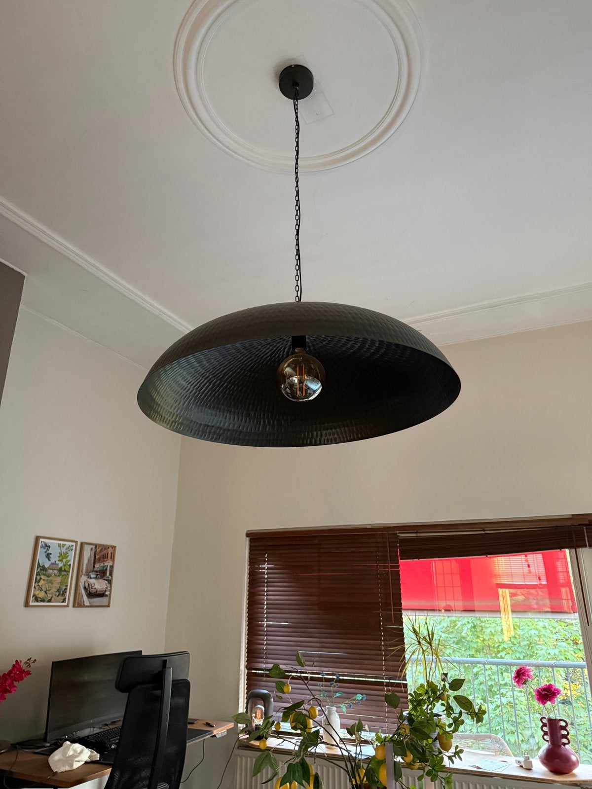 Grote Koepel Hanglamp - Koper, Huis en Inrichting, Lampen | Hanglampen, Ophalen, Zo goed als nieuw, Metaal, E27 (groot)