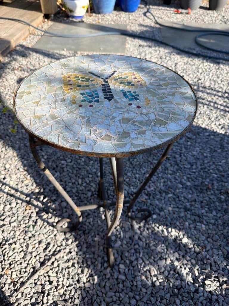 Mozaïek bijzettafel met vlinderdesign, Ophalen, Minder dan 45 cm, Minder dan 55 cm, Gebruikt
