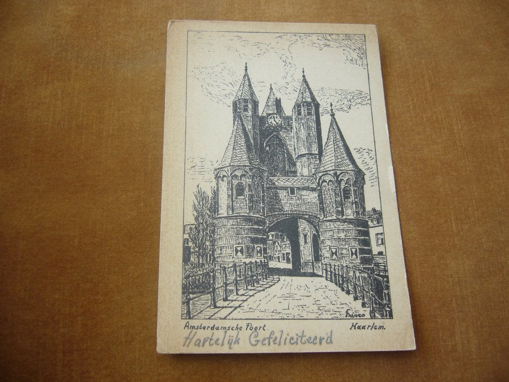 HAARLEM =  AMSTERDAMSCHE POORT  BRIEFKAART  1947, Ophalen of Verzenden, 1940 tot 1960, Gelopen, Noord-Holland