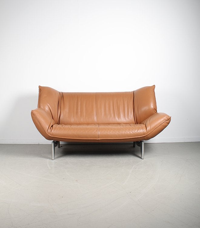 1x Leolux Tango 2-zits/192cm Bank Cognac Leer – Gepolijst