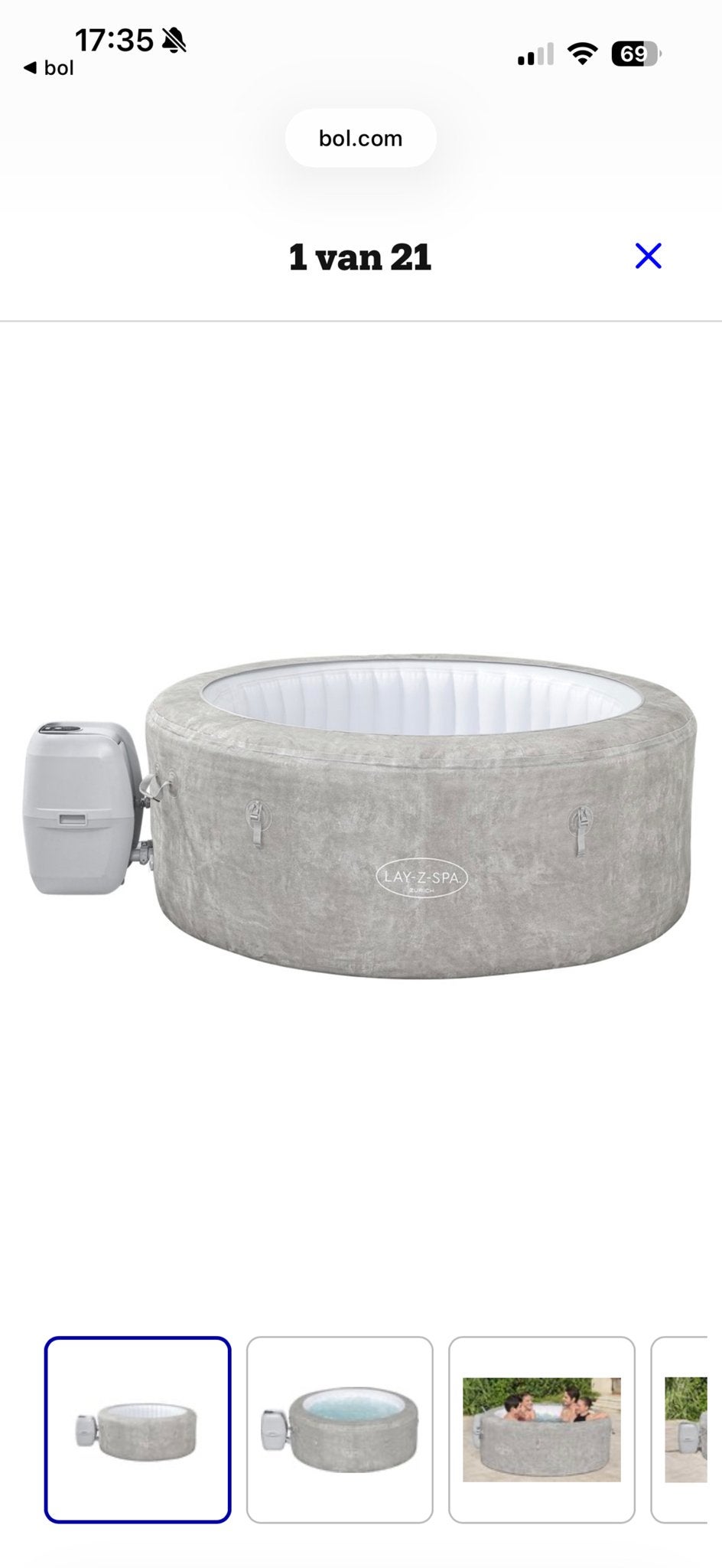 Lay-Z-Spa Zurich AirJet Opblaasbare Jacuzzi, Ophalen, Nieuw, Afdekzeil, Opblaasbaar