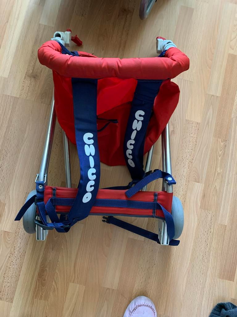 Chicco rugdrager met zonneklep en wieltjes, Ophalen, Gebruikt