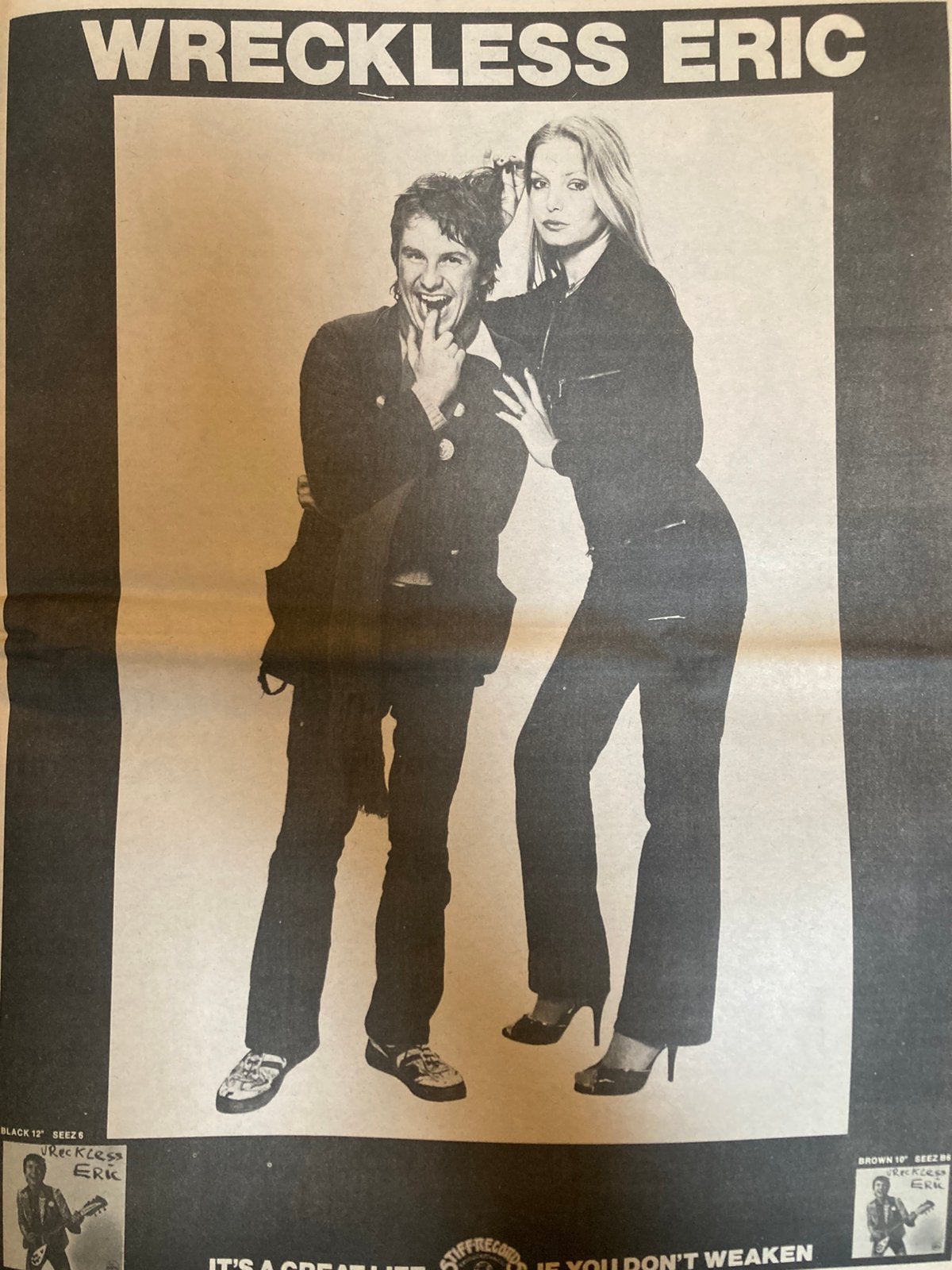 WRECKLESS ERIC release A3 advertentie, Ophalen of Verzenden, Gebruikt