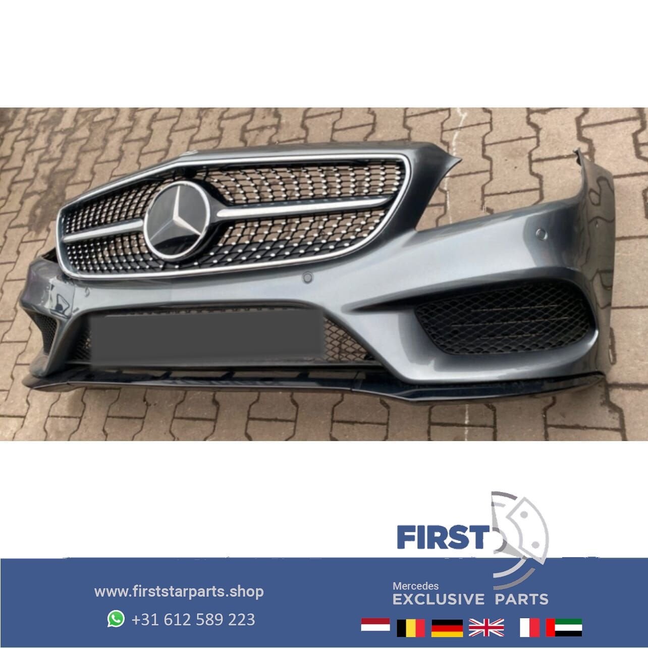 W218 BUMPER FACELIFT CLS AMG VOORBUMPER COMPLEET + DIAMOND G, Gebruikt, -, Voor, Ophalen of Verzenden