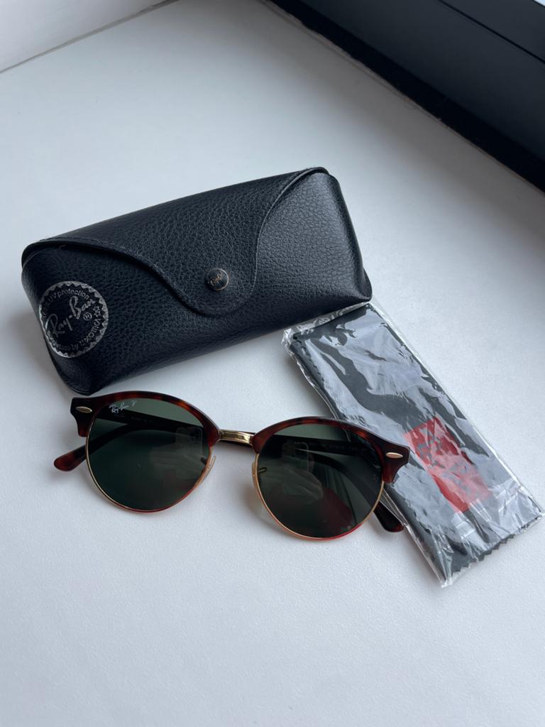 Ray-Ban Clubround Classic zonnebril - polarized, Zonnebril, Bruin, Ophalen of Verzenden, Zo goed als nieuw