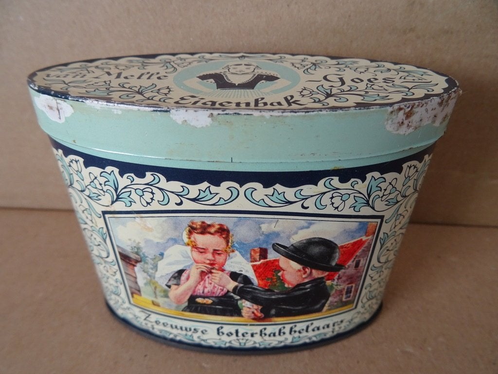 Vintage blik Van Melle Goes Eigenbak Zeeuwse boterbabbelaars, Ophalen of Verzenden, Gebruikt, Overige, Overige merken