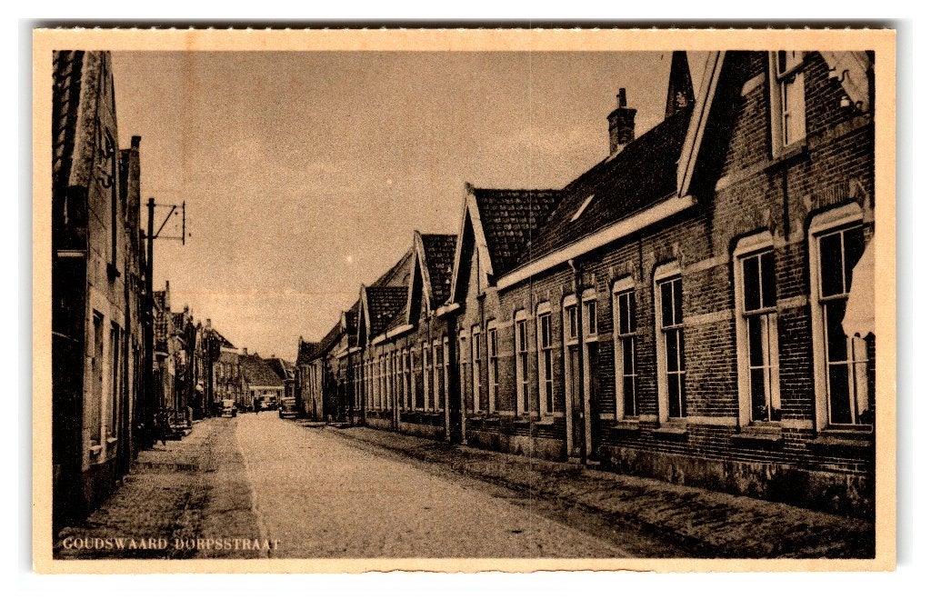 Goudswaard, Dorpsstraat, Ophalen of Verzenden, 1940 tot 1960, Ongelopen, Zuid-Holland