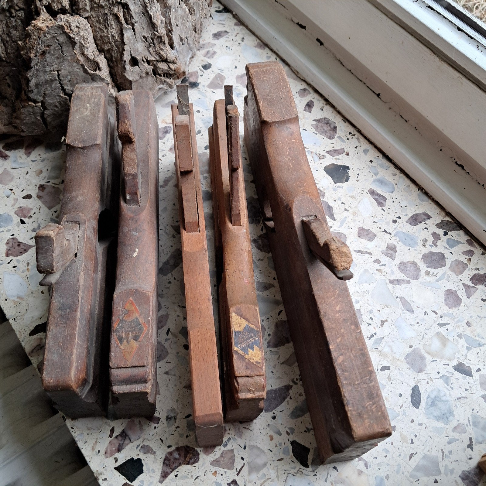 Set van 4 vintage Nooitgedagt houten schaven, Antiek en Kunst, Ophalen