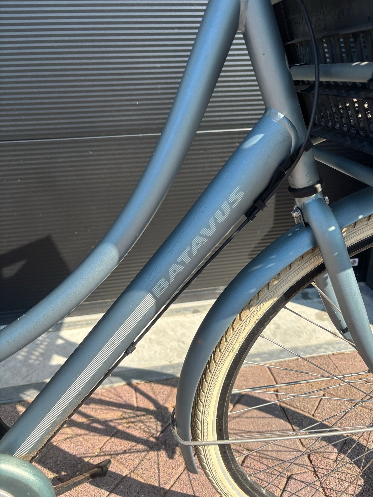 Batavus damesfiets met voordrager en krat, Terugtraprem, Batavus, Ophalen of Verzenden, 53 tot 56 cm