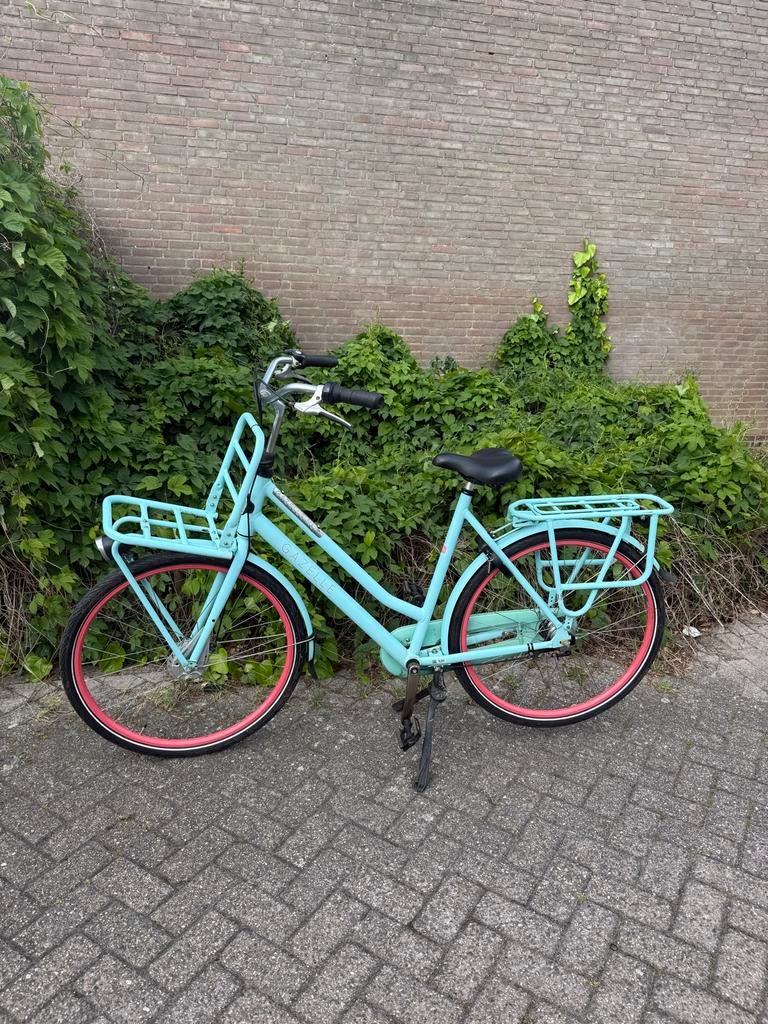 Gazelle miss grace met voordrager lichtblauw, Fietsen en Brommers, Fietsen | Dames | Omafietsen, 53 tot 56 cm, Ophalen, Gebruikt