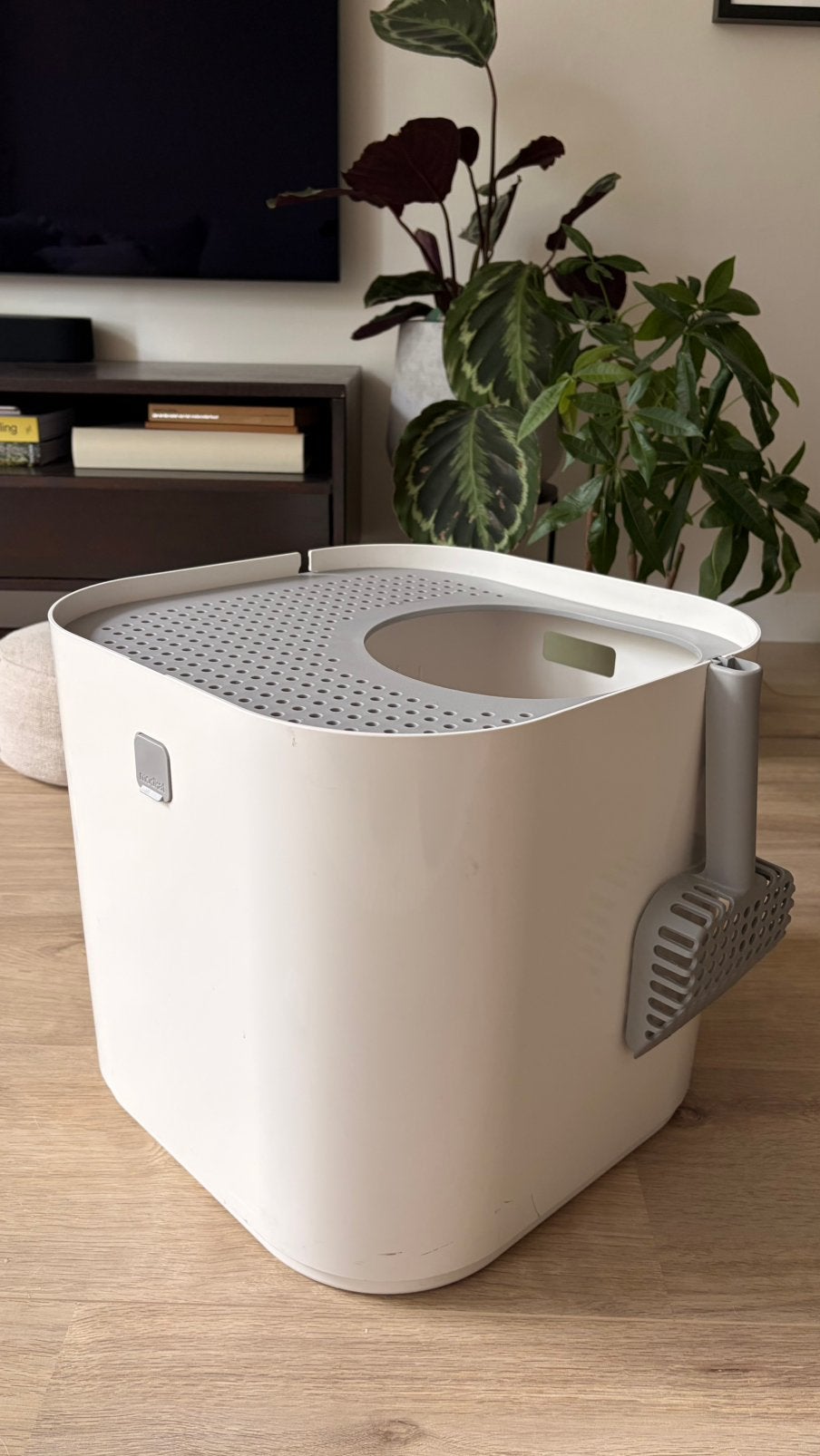 Modkat Hop-In kattenbak wit design, Dieren en Toebehoren, Ophalen, Gebruikt, Gesloten