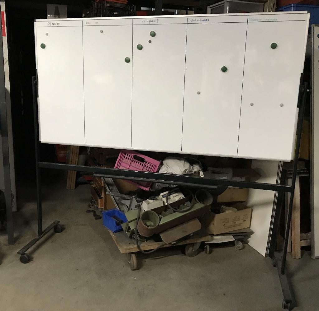 Verrijdbaar whiteboard, magnetisch, 200 x 100 cm, Ophalen, Gebruikt, Magneetbord