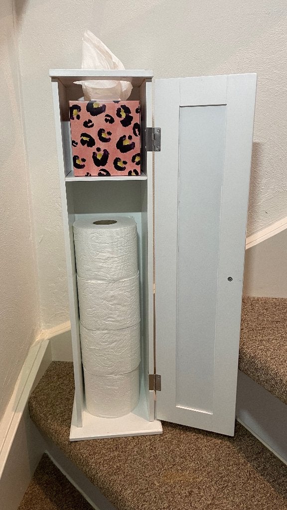 Houten toiletrolhouder voor badkamer, Zo goed als nieuw, Ophalen, Toilet-accessoire, Wit
