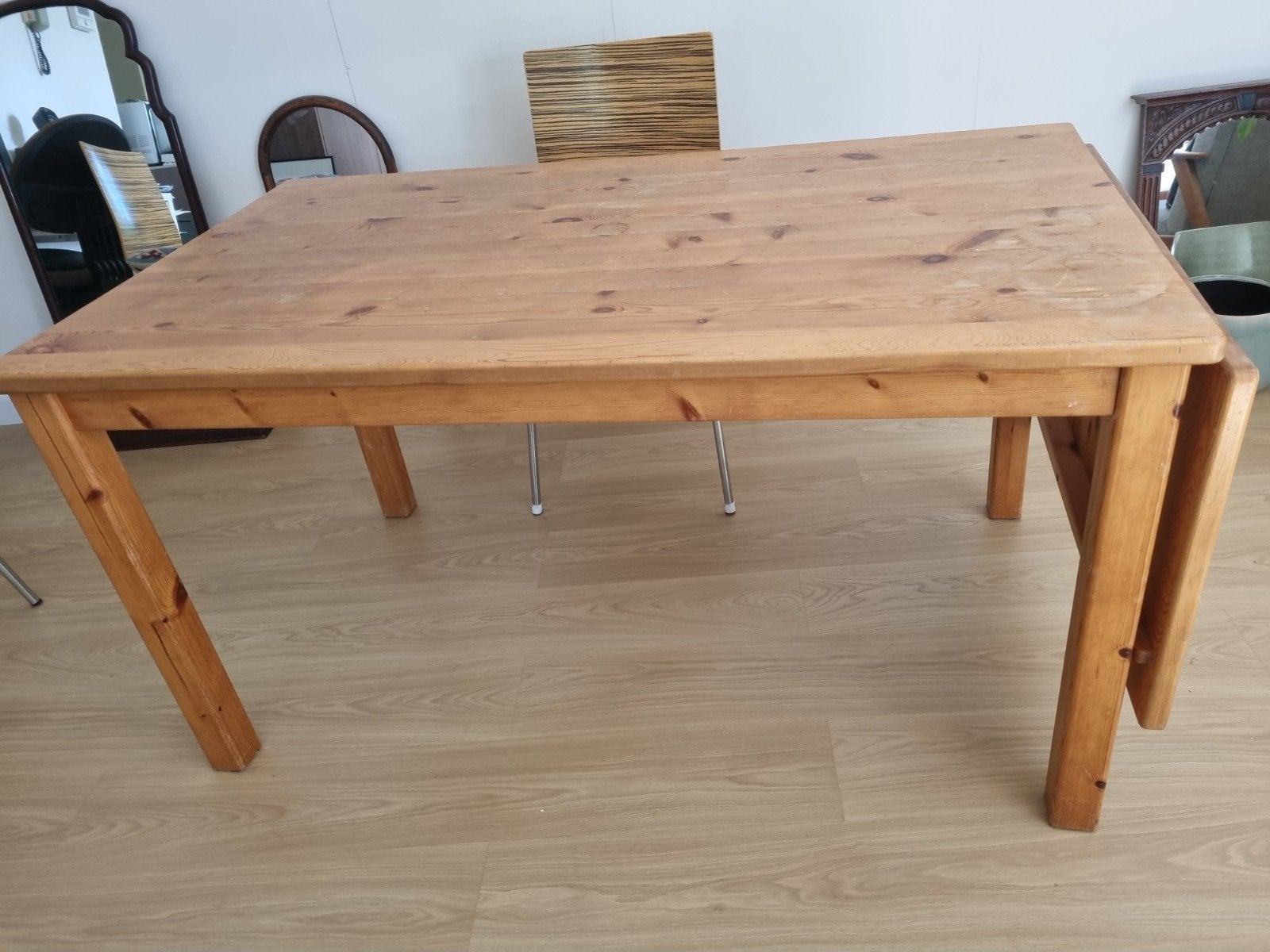 GRATIS massief grenen eetkamertafel, Ophalen, Gebruikt, 50 tot 100 cm, Vijf personen of meer