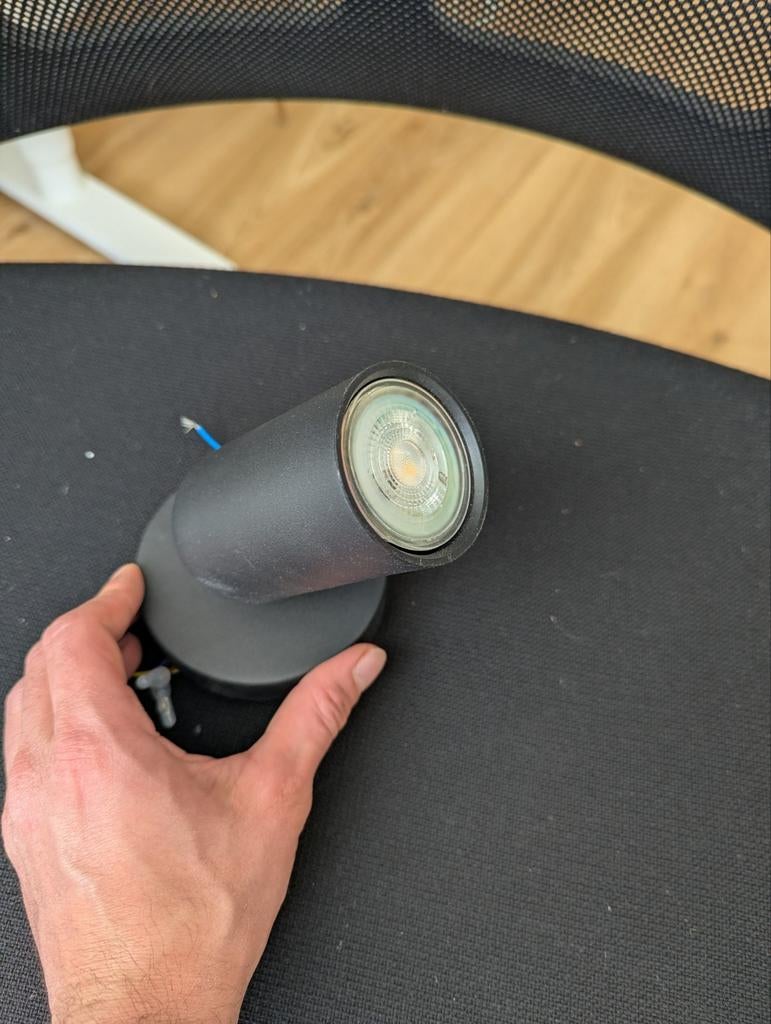 3x Philips Pongee opbouwspot zwart, inclusief GU10 lamp, Metaal of Aluminium, Ophalen of Verzenden, Zo goed als nieuw, Modern