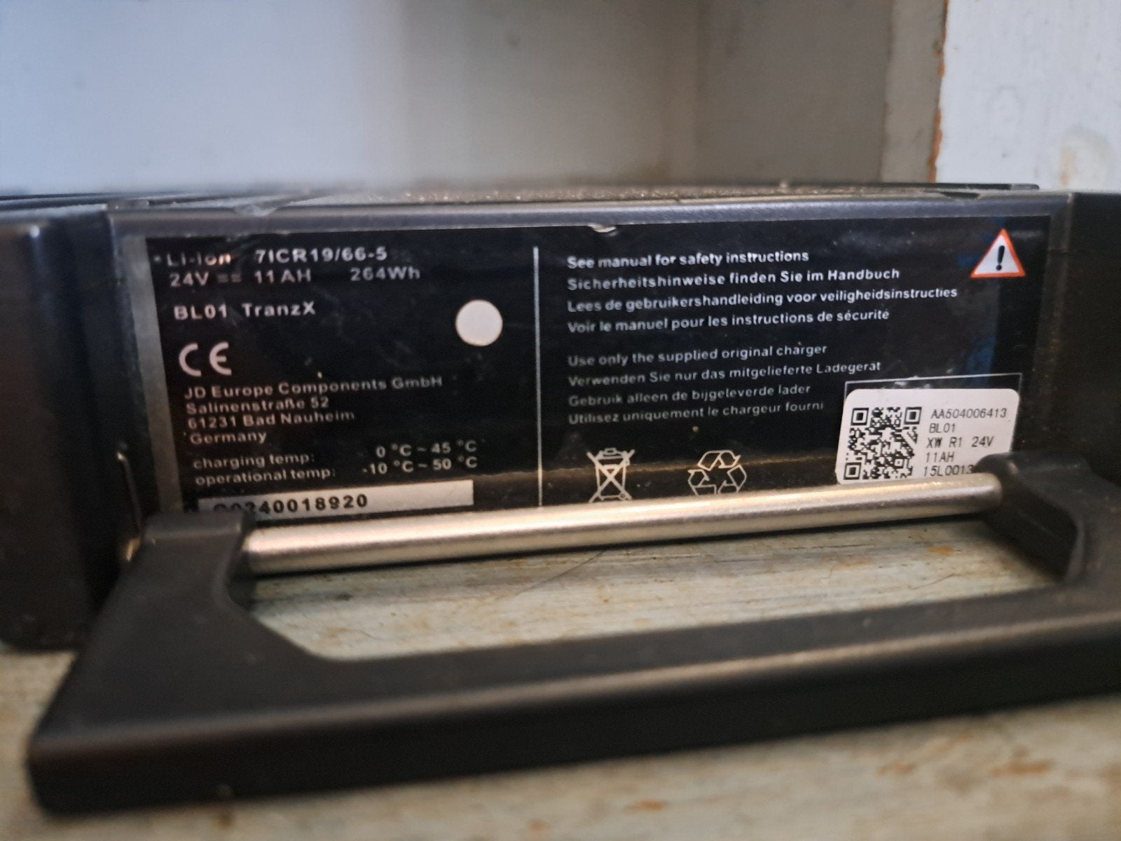 TranzX Li-Polymer E-bike Accu 24V 10Ah / 11Ah, Ophalen, Gebruikt