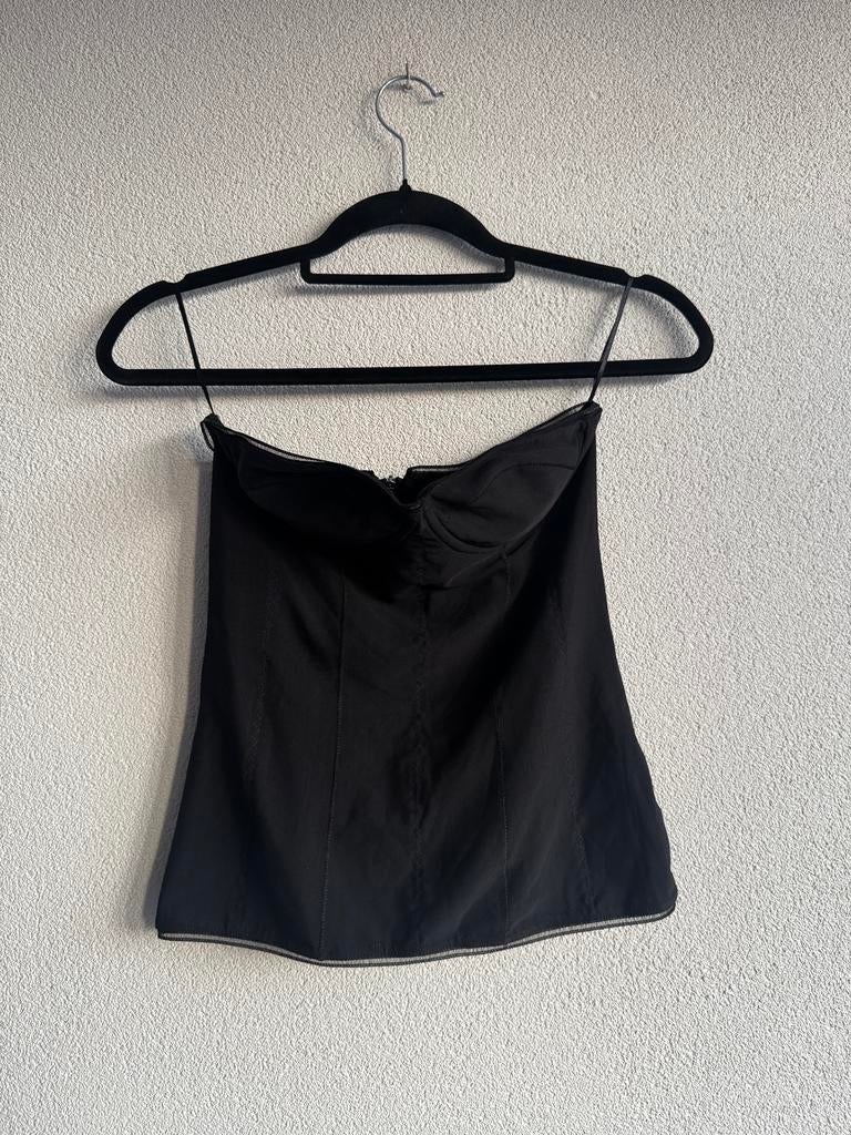 Zara Y2K zwarte mesh mouwloze korset top, Kleding | Dames, Tops, Maat 38/40 (M), Zwart, Zara, Nieuw