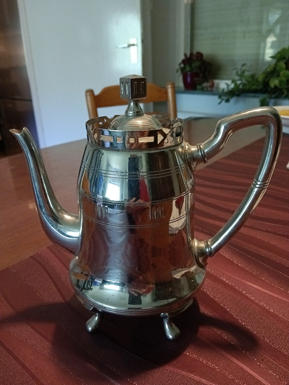 Antieke verchroomde theepot Daalderop Tiel, Ophalen of Verzenden