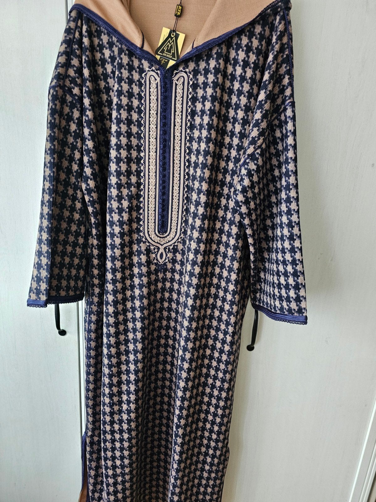 Nieuwe Marokkaanse Djellaba met capuchon - AFA Mode, Overige typen, Blauw, Maat 46/48 (XL) of groter, Nieuw