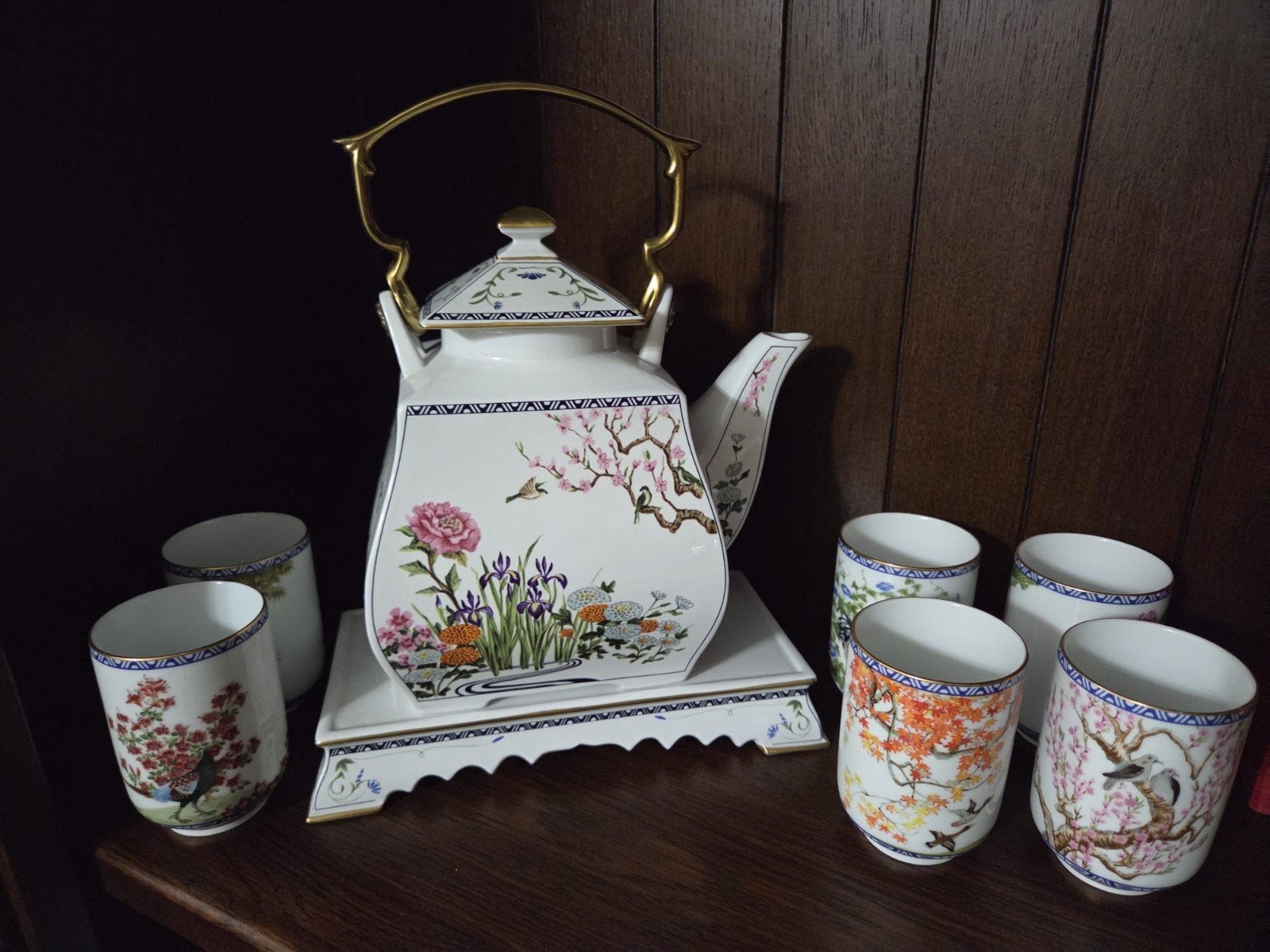 Chinese thee pot met 6 kopjes, Antiek en Kunst, Ophalen of Verzenden